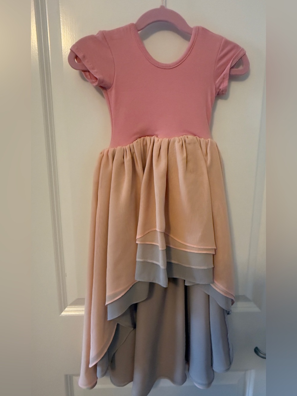 2T Pleiades Pink & Blush Layered High-Low  Dress